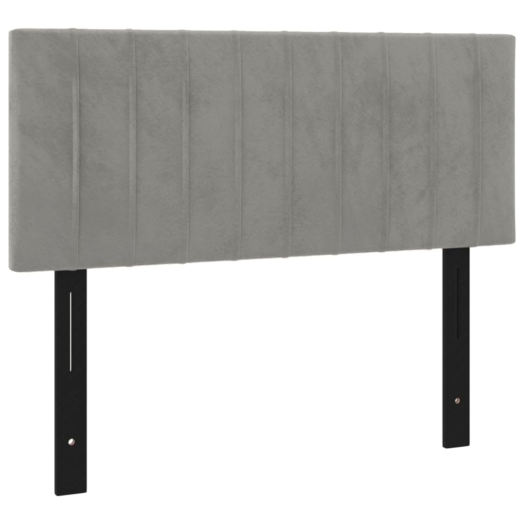 vidaXL Headboard Light Gray 39.4&quot;x2&quot;x30.7&quot;/34.6&quot; Velvet