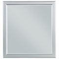 Acme Louis Philippe Wooden Rectangular Mirror In Platinum White