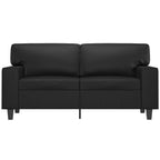 vidaXL Modern Black 2-Seater Sofa, 242.5 lb Load Capacity Per Seat, Faux Leather Upholstery with Sturdy Metal Frame, Suitable for Living Room or Office