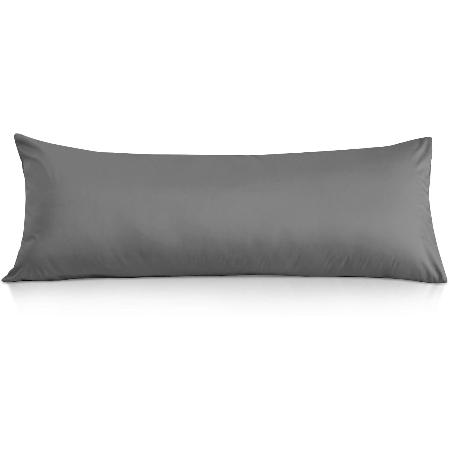 Body Pillowcase 20 X 54 Body Pillow Cover Dark Grey Zipper Closer Set Of 1 Body Pillow Case Premium- 600 Thread Count Hotel Qual