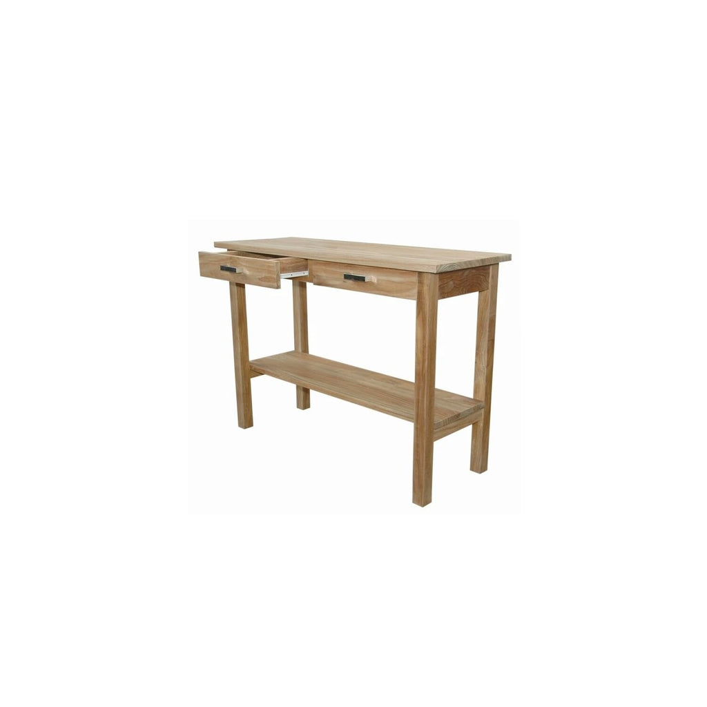 Anderson Teak Rectangular Serving Table with Two Drawers and One Shelf