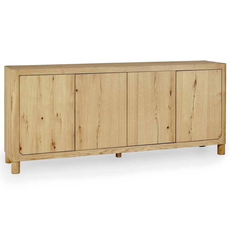 Kosas Home Orlando 4-Door Modern Solid Wood Sideboard in Natural