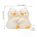 Jarpsiry Cute Hug Ducks Decorative Bookends, Unique Book Ends To Hold Books Creative Resin Book Holder Stopper For Home Office D