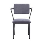 Acme Cargo Upholstered Dining Arm Chair in Gray and Gunmetal Set of 2