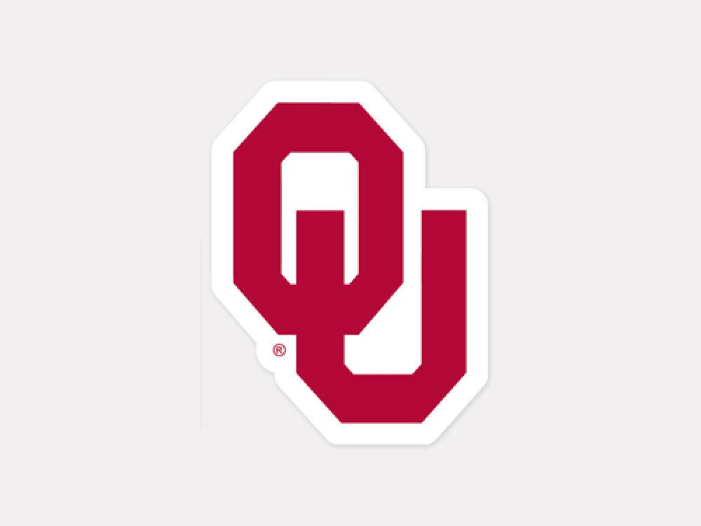 NCAA University of Oklahoma 48910012 Perfect Cut Color Decal, 4 x 4, Black