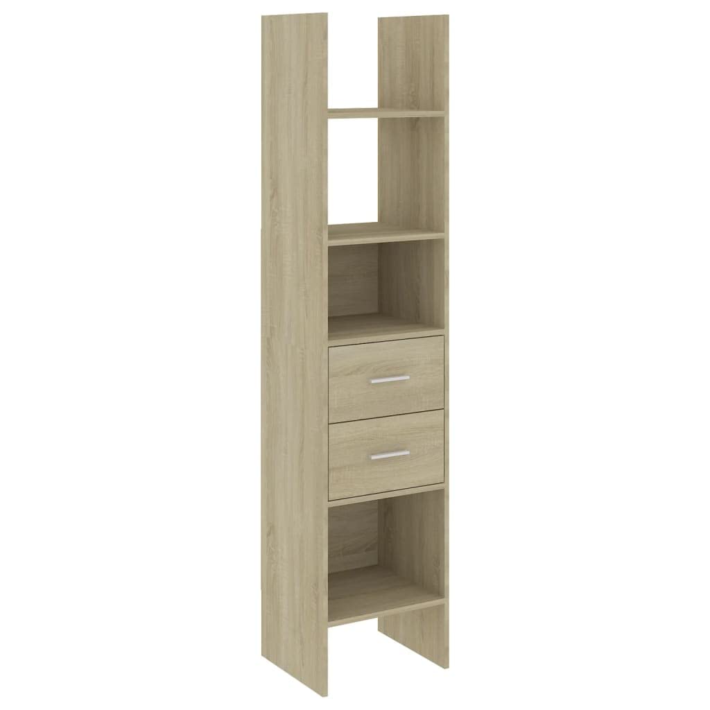 vidaXL Book Cabinet Sonoma Oak 15.7&quot;x13.8&quot;x70.9&quot; Chipboard