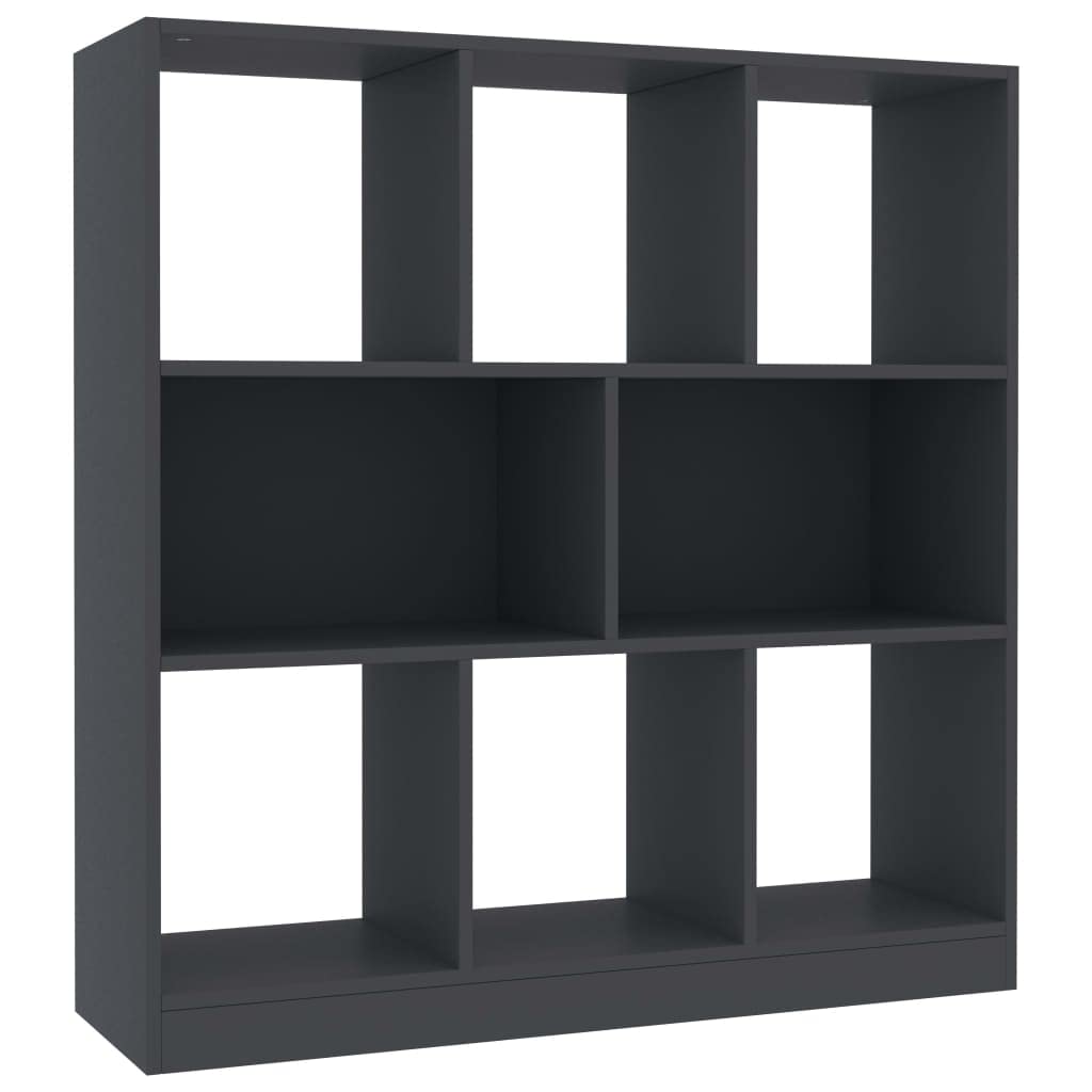 vidaXL Modern Engineered Wood Book Cabinet with Spacious Compartments - Gray, 38.4&quot;x11.6&quot;x39.4&quot;, Ideal for Home, Office, Library