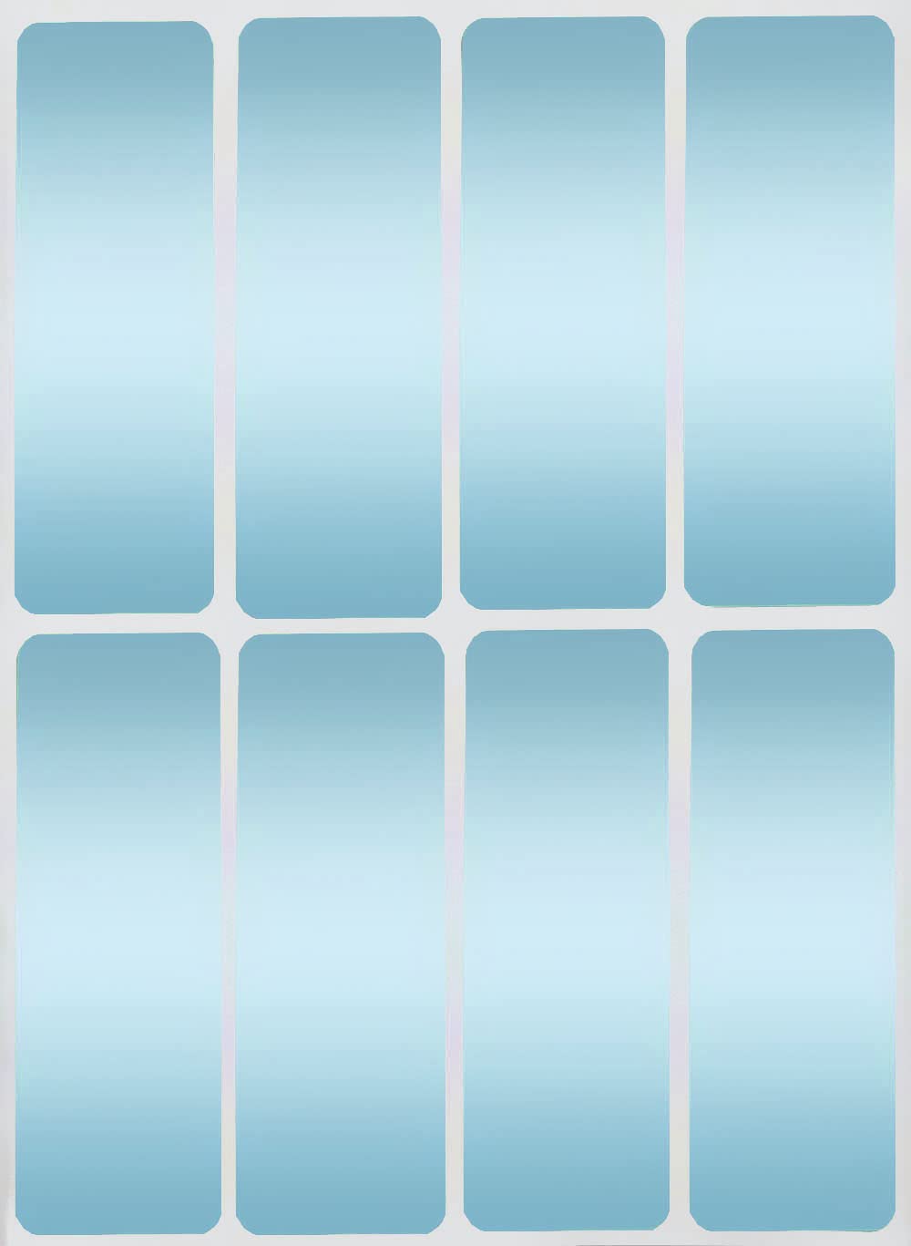 Royal Green Metallic Labels Sticker Rectangular 3X1 Inch (75Mm X 25Mm) Gift Box Stickers In Light Blue - 40 Pack