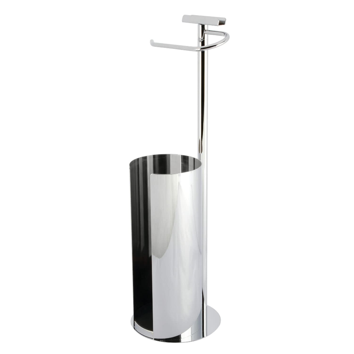 Kingston Brass CC2031 Continental Freestanding Toilet Paper Holder with Roll Storage and Phone Stand, Polished Chrome