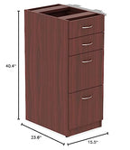 Lorell Llr16210 Relevance Series Mahogany Laminate Office Furniture Storage Cabinet - 4-Drawer