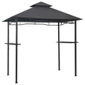 vidaXL BBQ Gazebo 7.9x4.9x8.4 Anthracite - Weather-Resistant and Fire-Retardant Steel Outdoor BBQ Canopy with Double-Layer Ro