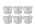SEDLAV Flexible Plastic Laundry Basket, Arctic White, 6 Pack