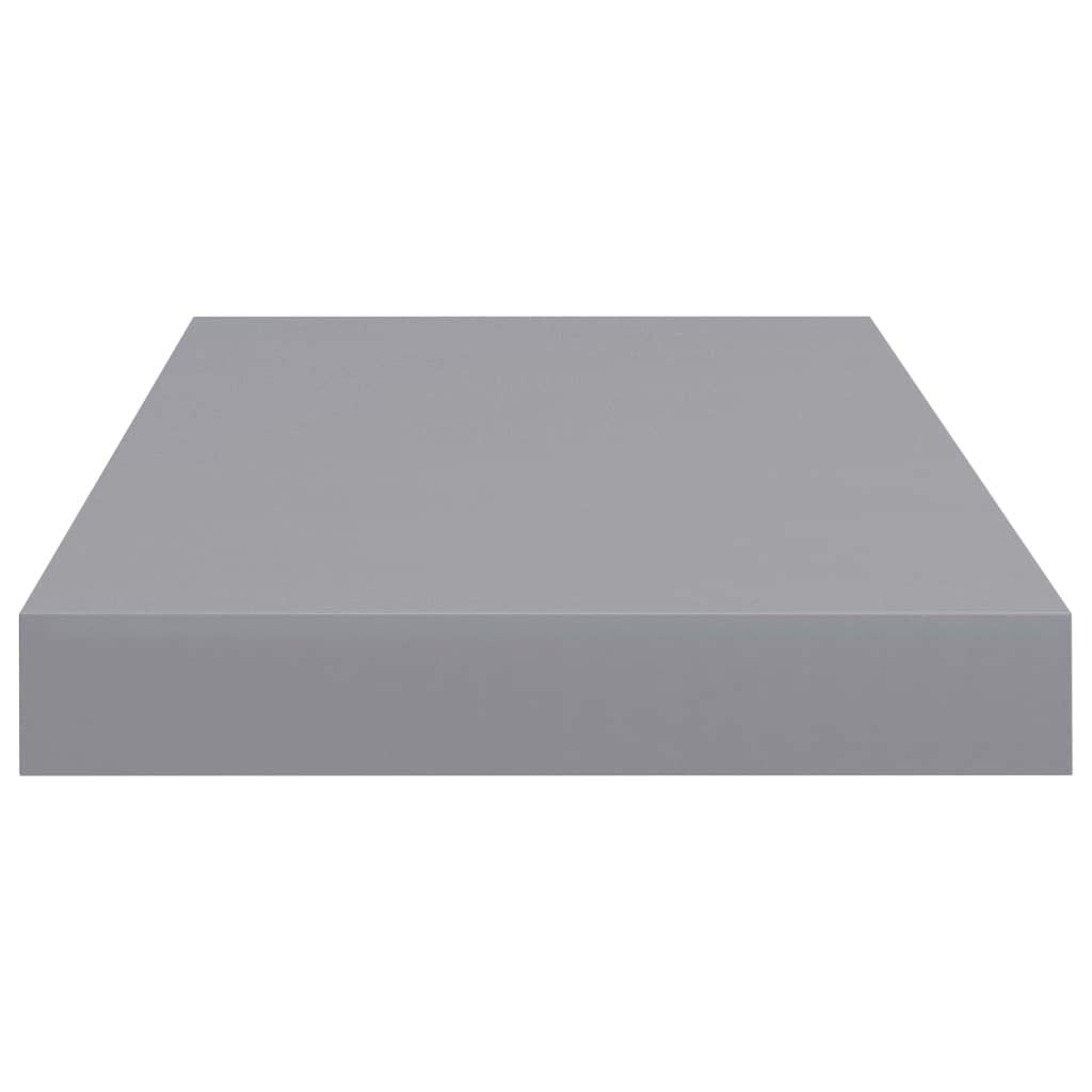 vidaXL Modern Floating Wall Shelf in Gray - Durable Honeycomb MDF and Metal Construction, 19.7&quot;x9.1&quot;x1.5&quot;, Easy Installation with Invisible Mounting System