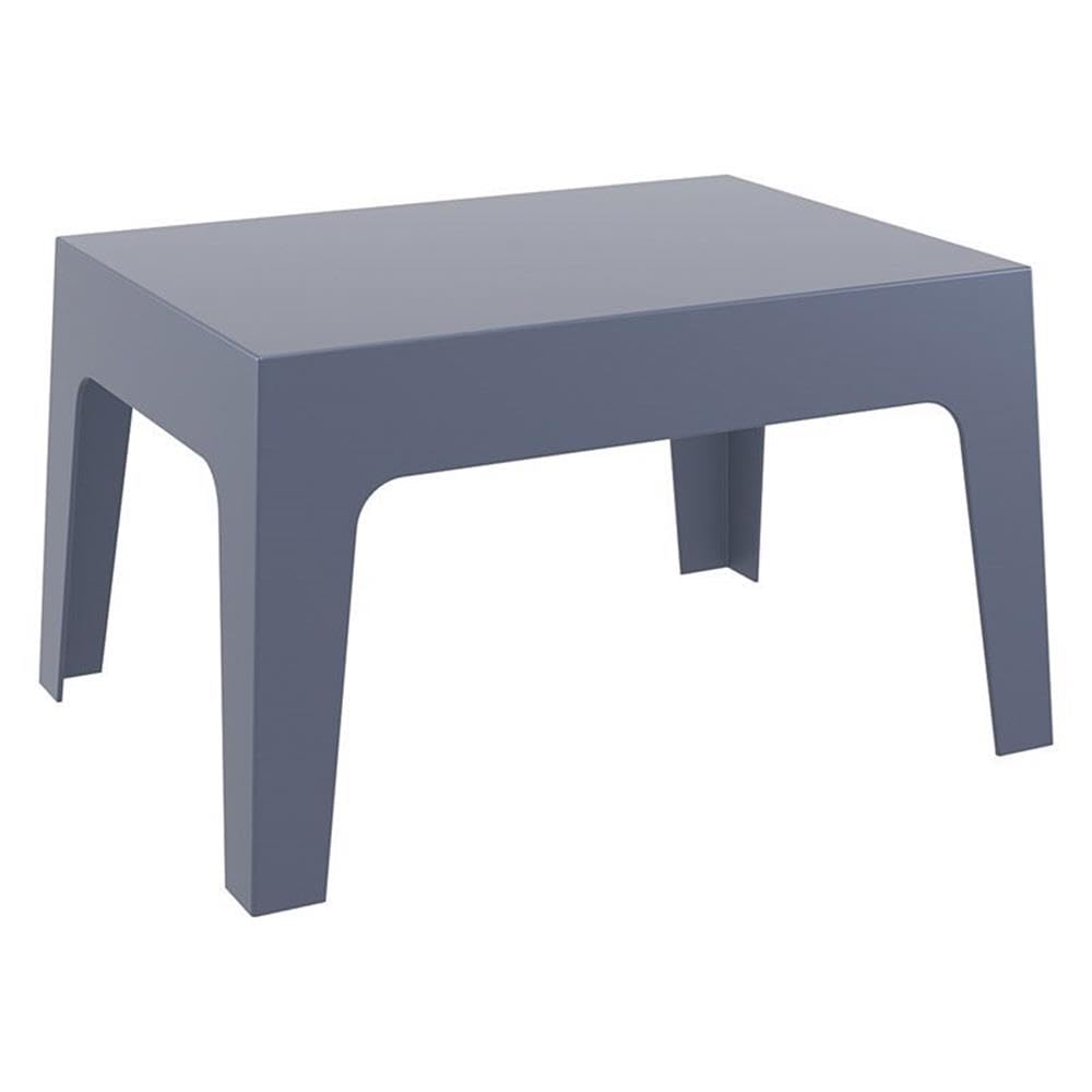 Compamia Box Resin Patio Coffee Table in Dark Gray