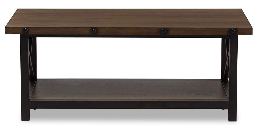 Baxton Studio Herzen Coffee Table in Antique Black and Brown