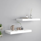 vidaXL Floating Wall Shelves 2 pcs White 19.7"x9.1"x1.5" MDF