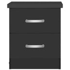 Better Home Products Night Stand 2 Drawers (Black)