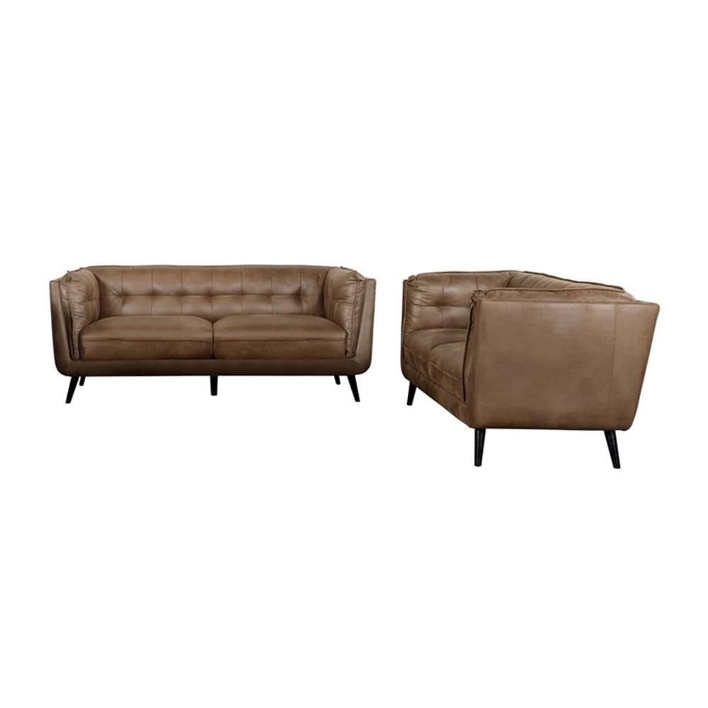 Coaster Home Furnishings Thatcher 2-Piece Upholstered Button Tufted Living Room Set Brown