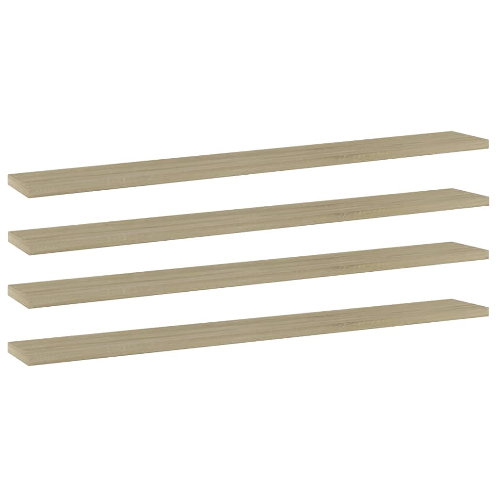 vidaXL Set of 4 Bookshelf Boards, Sonoma Oak, 31.5&quot;x3.9&quot;x0.6&quot;, Durable Engineered Wood, Easy to Clean, Versatile Usage, Modern Style