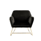 Lilola Home Keira Black Velvet Accent Chair with Metal Base
