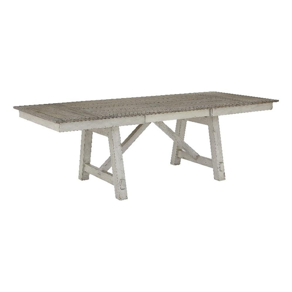 Progressive Furniture White/Gray MT Pleasant Extendable Dining Table in Oyster