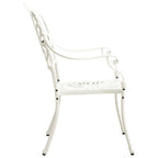 vidaXL Set of 2 Cast Aluminum White Patio Chairs - Weather Resistant, Durable & Elegant Outdoor Dining Seating Furniture