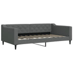 vidaXL Day Bed/Sofa Bed in Dark Grey - 100x190 cm, Fabric Upholstered, Foam Padded, Modern Design, Sturdy Wood and Metal Frame, 354177