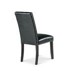Steve Silver Westby Dining Polyurethane Upholstery, Pewter Nailhead Trim, Tapered Hardwood Legs, Set of 2 Side Chair, 18" L x 25" W x 39" H, Ebony Wood,Black