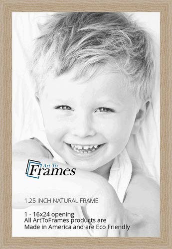 ArtToFrames 16x24 Inch Brown Picture Frame, This 1.25 Custom Poster Frame is Natural Oak - Barnwood Style, for Your Art or Photo