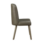 Acme Waylon Faux Leather Upholstered Dining Side Chair in Gray Set of 2