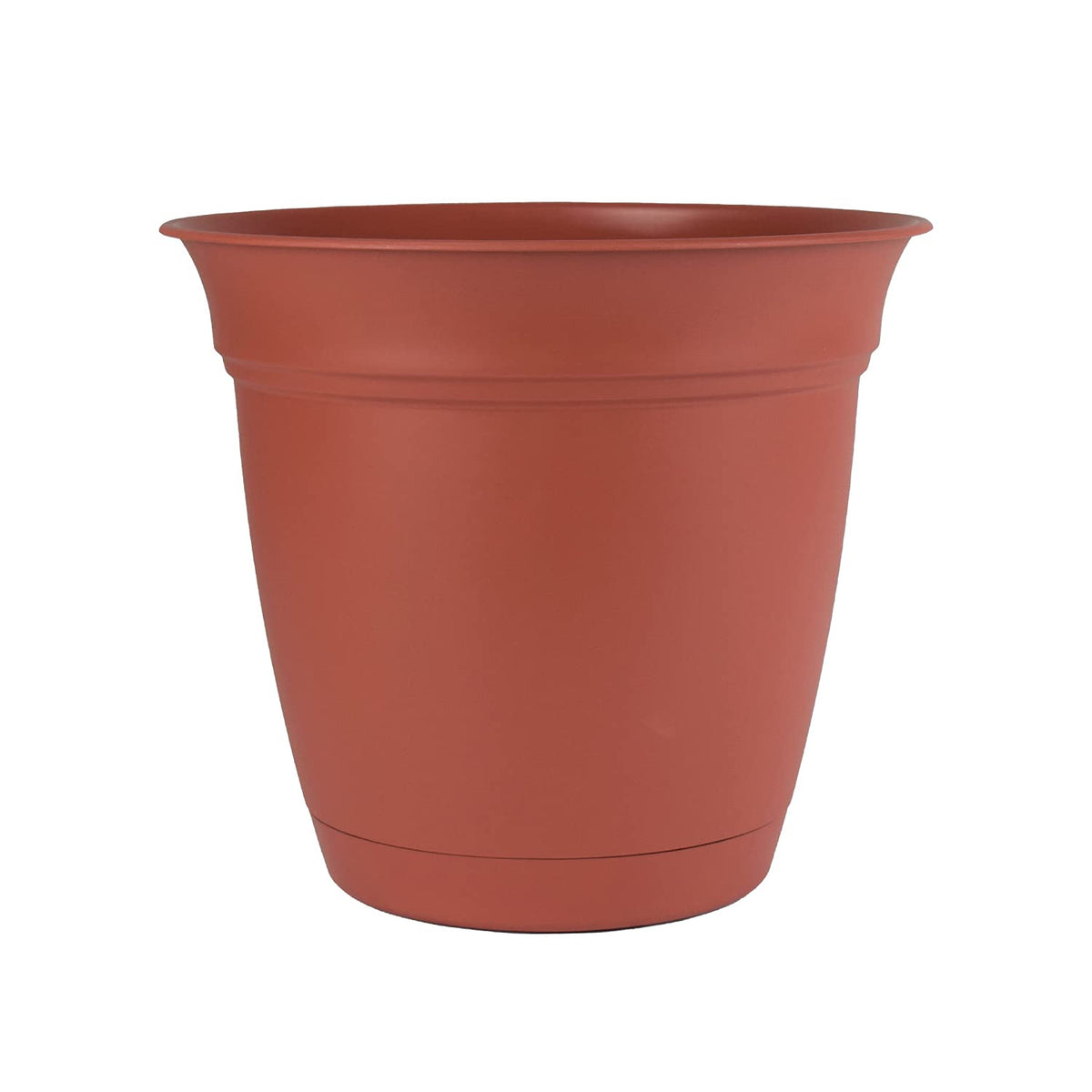 The Hc Companies 10 Inch Eclipse Round Planter With Saucer - Indoor Outdoor Plant Pot For Flowers, Vegetables, And Herbs, Clay