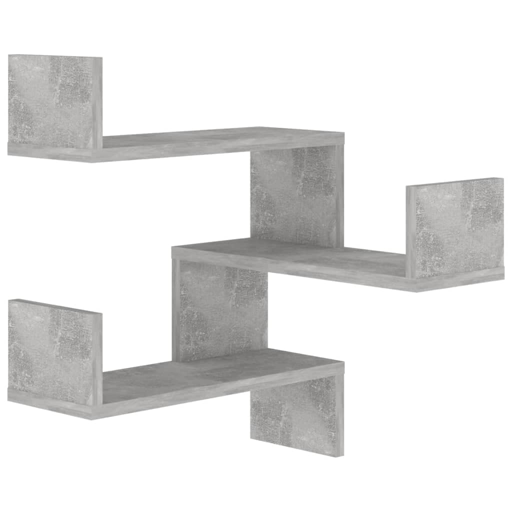 Vidaxl Wall Corner Shelf Grey Concrete 40 X 40 X 50 Cm Particle Board