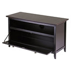 Ergode Wood Zuri TV Media Stand - Sleek Design, Fits up to 42' Flat-Panel TV, Ample Storage, Wire-Access Grommet, Espresso Finish.