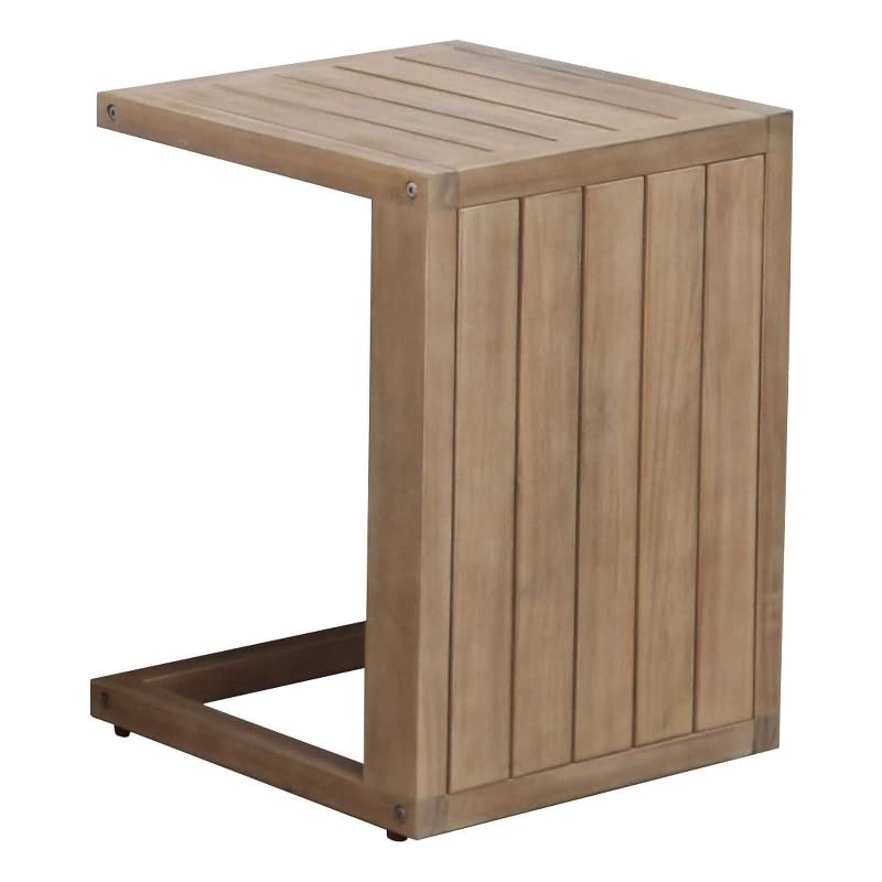 Pangea Home Soleil 20x15 Modern Acacia Wood Soleil Side Table in Natural Finish