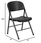 Plastic Folding Chair With Charcoal Frame In Black [Set Of 6]