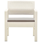 vidaXL Patio Furniture Set 3 Piece, Outdoor Furniture Set, Cushioned Patio Chair, Outdoor Table and Chair for Porch Balcony Lawn, White