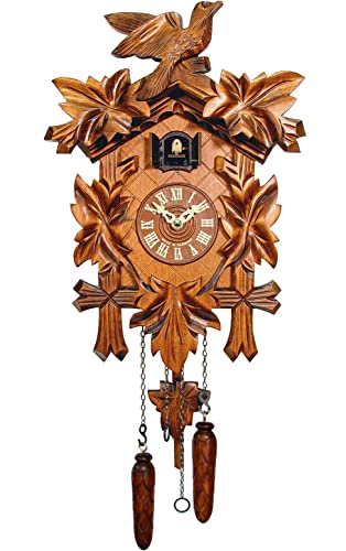 Alexander Taron 532Qm Engstler Battery-Operated Cuckoo Clock-Full Size-13.5" H X 9.5" W X 6.5" D, Brown
