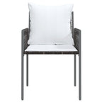 vidaXL Garden Chairs – Stylish Patio Chairs with Cushions in Brown – Modern Poly Rattan Furniture for Outdoors, Garden, Terrace – Weather Resistant and Easy to Clean – Sturdy Construction with Ste...