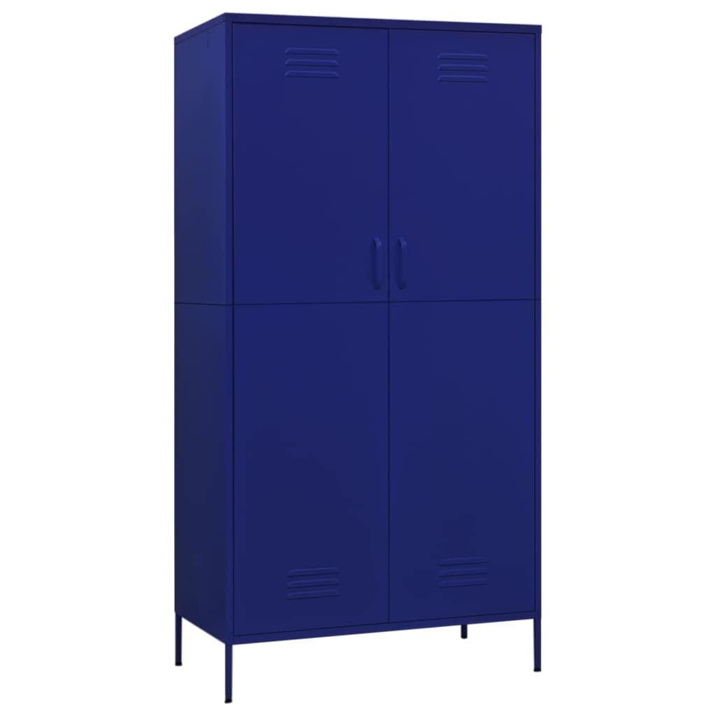 vidaXL Wardrobe Navy Blue 35.4&quot;x19.7&quot;x70.9&quot; Steel