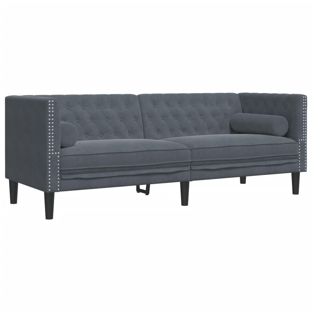 vidaXL Chesterfield 3 Seater Sofa Dark Grey Velvet 3 Seater Sofa, Living Room Sofa, 3 Seater Sofa, 3 Seater Sofa, Upholstered Sofa