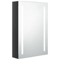 vidaXL LED Light Bathroom Mirror Cabinet, Wall Mounted, Melamine Finished MDF- Shining White, 19.7"x5.1"x27.6", Internal Storage Shelves