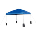 Flash Furniture Harris 10'X10' Blue Pop Up Event Straight Leg Canopy Tent With Sandbags And Wheeled Case