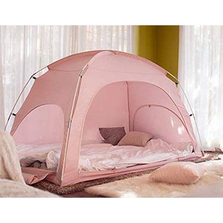 Miyaya Indoor Privacy Play Tent On Bed,Warm And Cozy Sleep Bedtent (Pink Bed Tent)