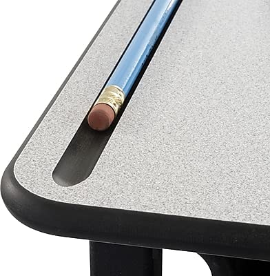 Safco AlphaBetter Student Standing Desk with Storage Book Box, Adjustable Height with Shelf and Swinging Pendulum Foot Rest, 28" W x 20" D, Black