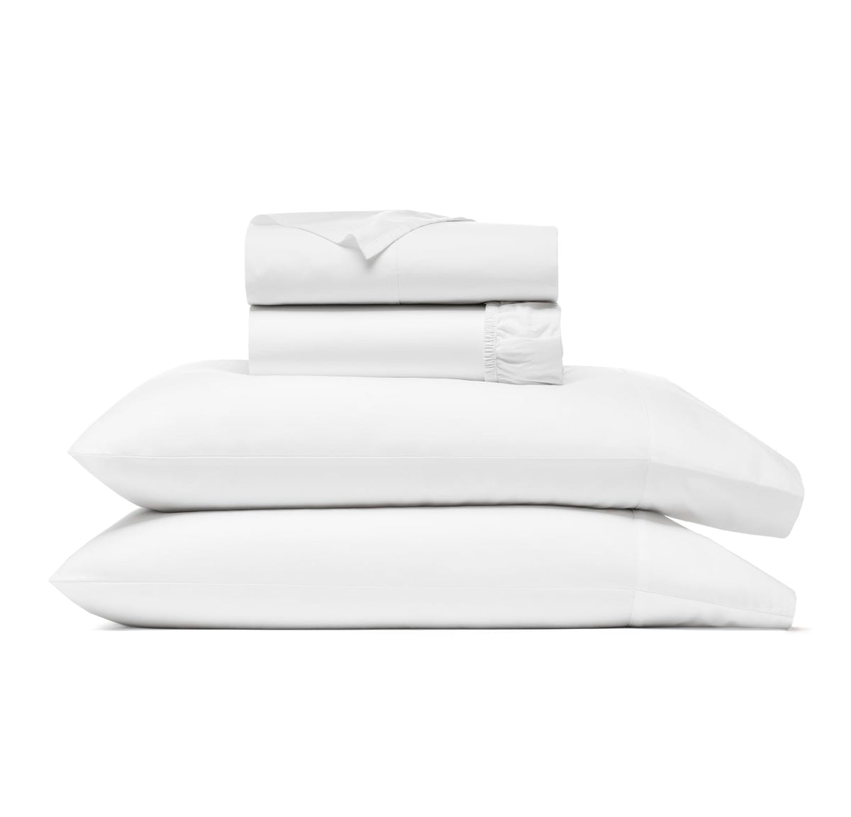 Boll & Branch Percale Hemmed Sheet Set - King, White - Luxury 100% Organic Cotton, Naturally Cooling - 1 Flat, 1 Fitted, 2 Pillo