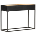 Console Table 39.4"x13.8"x29.5" Rough Mango Wood and Natural Cane