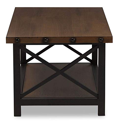 Baxton Studio Herzen Coffee Table in Antique Black and Brown
