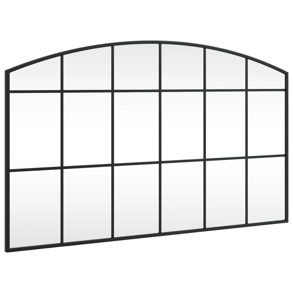 vidaXL Wall-Mounted Wall Mirror – Black, Iron Frame, 23.6"" Width x 39.4"" Length – Ideal for Bedroom, Hallway, Living Room, Bathroom, 358639