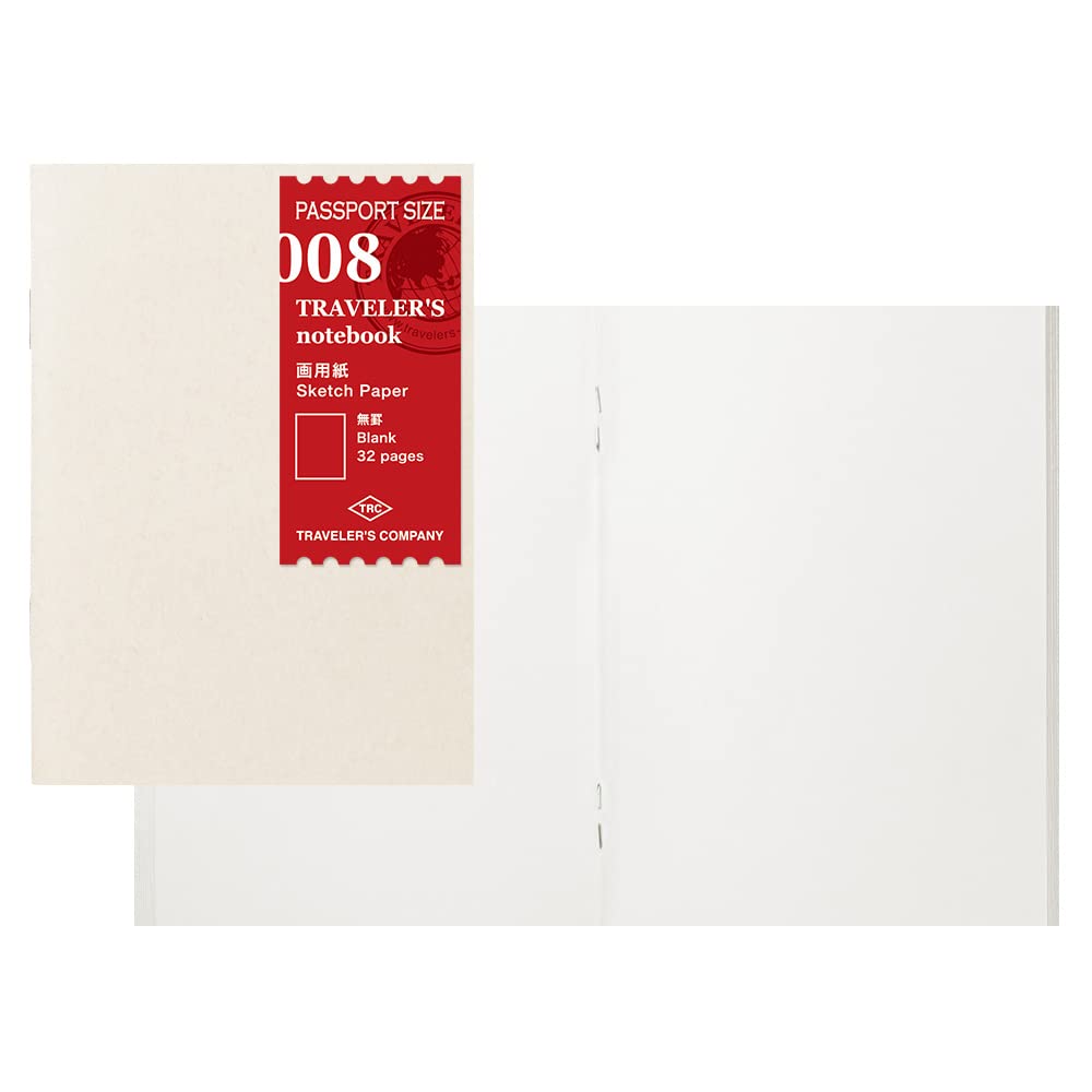 Traveler'S Notebook Refills Drawing Paper, 2 Pack, Passport Size 14372006