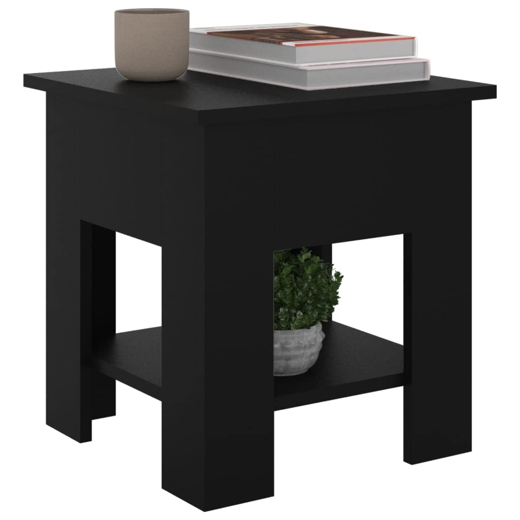 vidaXL Coffee Table Black 15.7"x15.7"x16.5" Engineered Wood